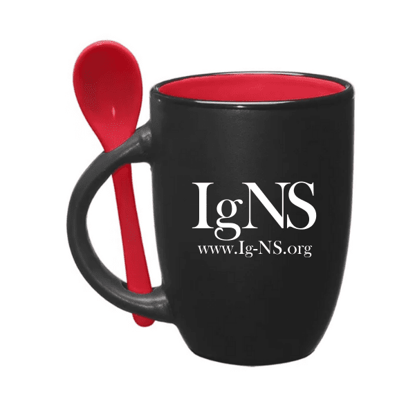 Black Mug with Red Spoon